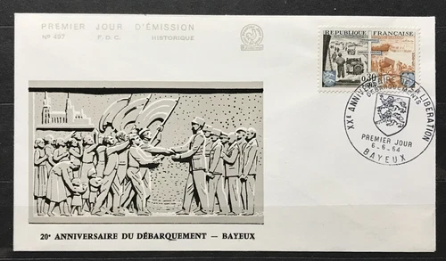 FRANCE - 1964 20TH ANNIV OF LIBERATION 30c+5c BAYEUX CANCEL FDC SG 1652.