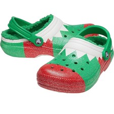 Crocs Classic Lined Holiday Christmas Green/Red Clogs Women  s Size 7 - Men's 5