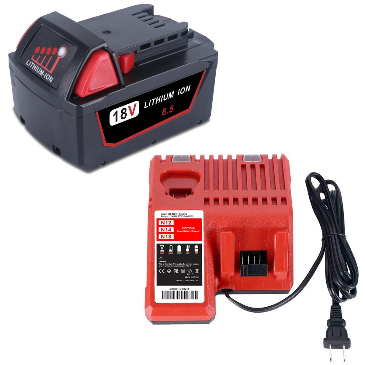 For Milwaukee M18 Lithium 18V 6.5Ah Extended Capacity 48-11-1860