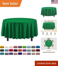 Vibrant 12-Pack Emerald Green 84in Round Tablecloth - Perfect for All Occasions