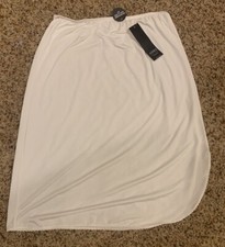 Jones New York Half Slip Womens Medium White Microfiber Anti Cling Signature