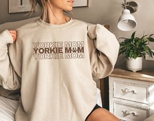 Shirt Womens Yorkie Mom Sweatshirt Long Sleeve Crewneck Yorkshire Terrier