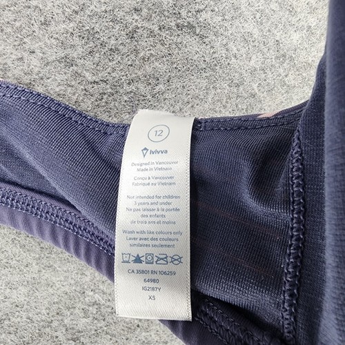 Lululemon Ivivva Sports Bra Girls 12 Purple Striped Activewear Yoga - Picture 4 of 4