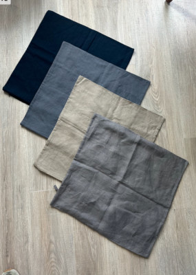 NEW! IKEA Lot 4 LINEN AINA Linen Like VIGDIS Pillow Covers Gray Blue Tan 20''x20''
