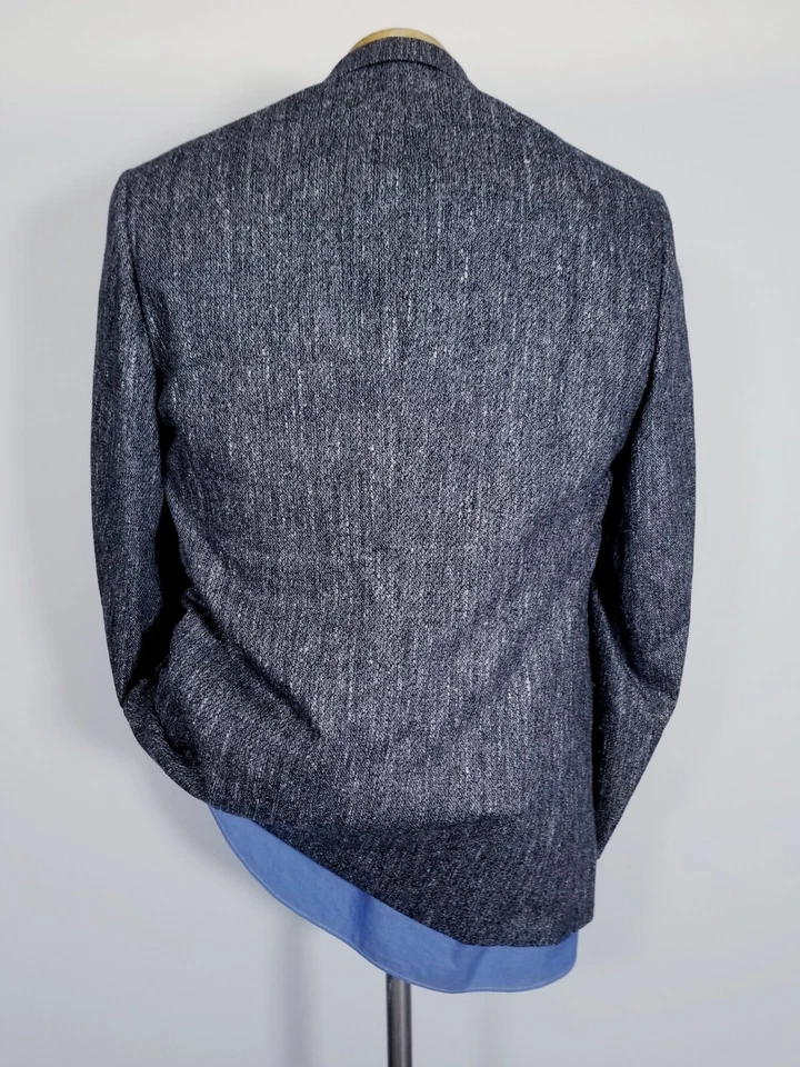Christian Dior 42L Vintage Gray White Black 100% Silk Blazer sport Coat jacket - Image 3 of 4