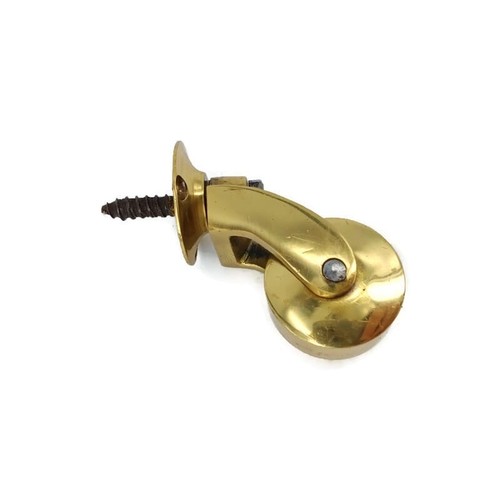 small solid Brass foot 2" CASTOR wheel chair tables watson1033 castor aged - Picture 4 of 5