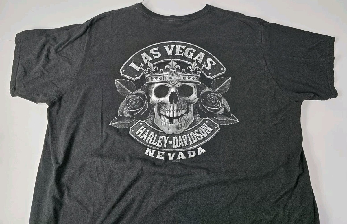 Harley Davidson T-Shirt Size 3XL Las Vegas Biker skull Roses | eBay