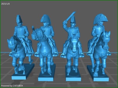 French Generals - 4 Minis - Epic 15 mm Scale