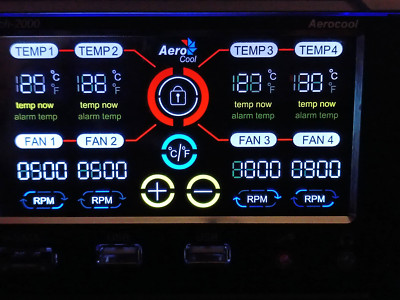 1x Aerocool Touch-2000 Lüftersteuerung Maß 2x 5,25, Zustand sehr Gut