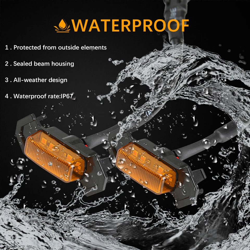 Raptor Style LED Grille Light Amber Accent Light For Nissan Frontier 2005-2022 - Image 3 of 4