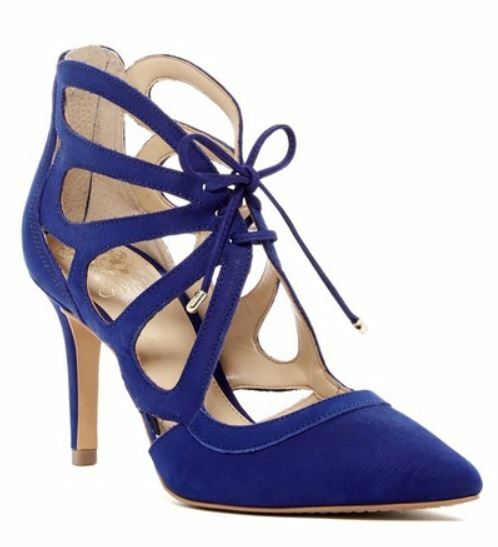 vince camuto blue suede heels