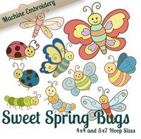 Sweet Spring Bugs Embroidery Machine Designs On Cd - 10 Beautiful Patterns - ... on sale Sweet Spring Bugs Embroidery Machine Designs On Cd - 10 Beautiful Patterns - ... on sale