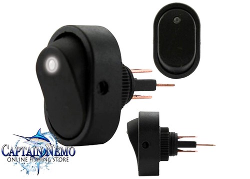 ROCKER SWITCH ON/OFF WITH LED LIGHT INDICATOR COLOUR - WHITE 12VDC ...