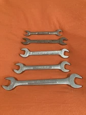 Vintage Craftsman Double Open End Wrench 5pc USA Set =v=, vv, and 1 Unbranded