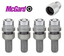 Wheel Lug Bolt Lock Set (4 Locks/1 Key) for Audi Porsche M14 x 1.5 Thread Chrome