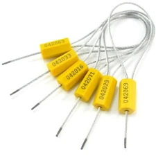 (R) 100 Steel Cable Seals Metal Security Seal Numbered Metal Truck Trailer Se...