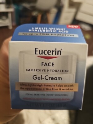 Eucerin Immersive Hydration GelCream with Hyaluronic Acid, 1.7 oz, Sealed