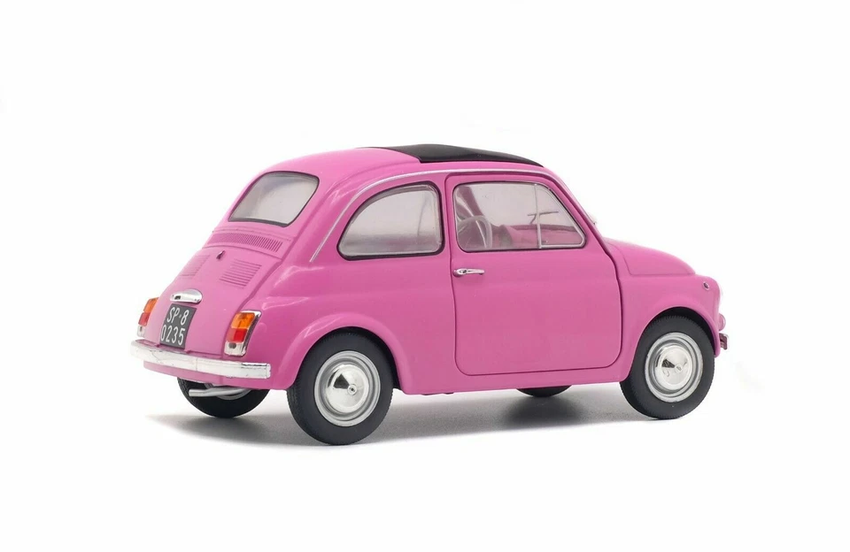 FIAT 500 CLOSED ROOF PINK 1969 SOLIDO S1801402 1/18 METAL 500 L ROSE - Photo 3/4