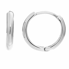 925 Solid Sterling Silver Shiny Polished Small Huggie Hoop Earrings Minimalist