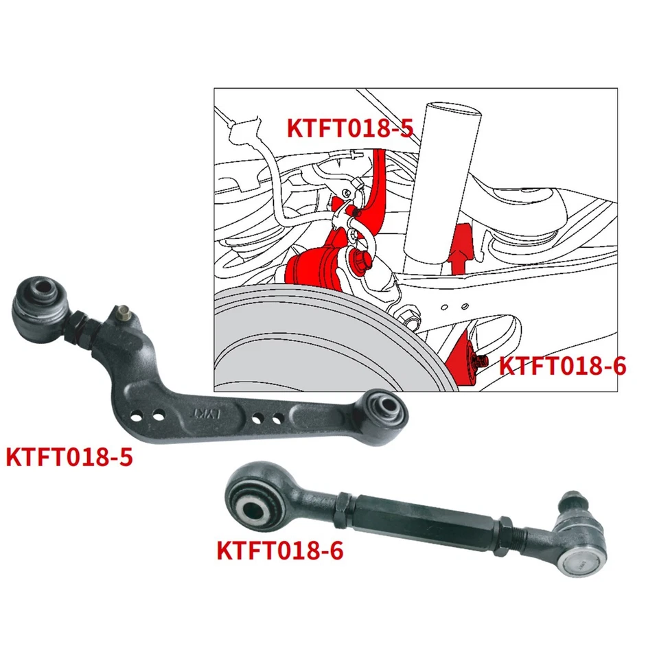 LYKT 4pcs Rear Adjustable Camber&Toe arm Kit for Toyota RAV4 06-18/Lexus NX15-20 Foto 2 de 4