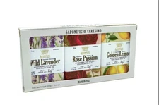SAPONIFICIO VARESINO FLORAL COLLECTION,LAVENDER,ROSE,GOLDEN LEMON 5.25 EACH NIB