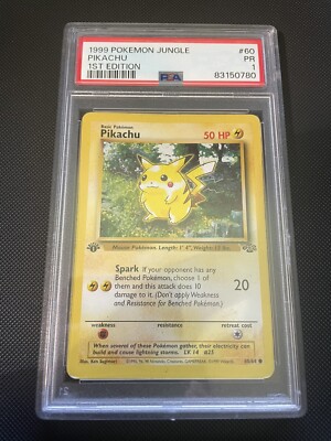 Pikachu 1999 Jungle Set 1st Edition Pokémon Card PSA 1 PR | eBay