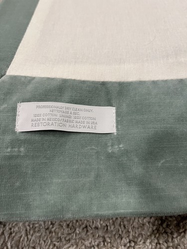Restoration Hardware Vintage Velvet Silver Sage Drapery 2 Panels 100"W x 84"L - Picture 9 of 15
