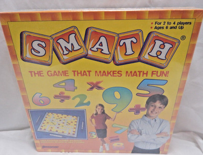 SMATH board game 2000 number & symbol tiles Pressman math equation crosswords