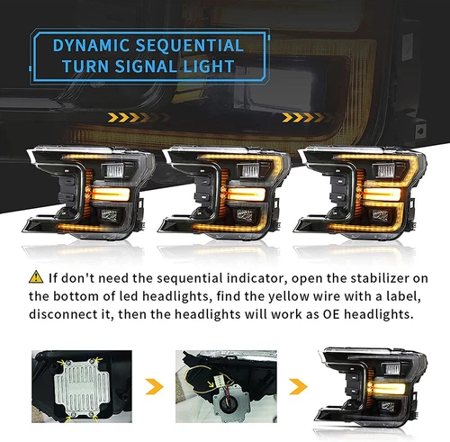 Faros LED VLAND para Ford F150 F-150 2018-2020 luces delanteras con equivalente - Imagen 4 de 15