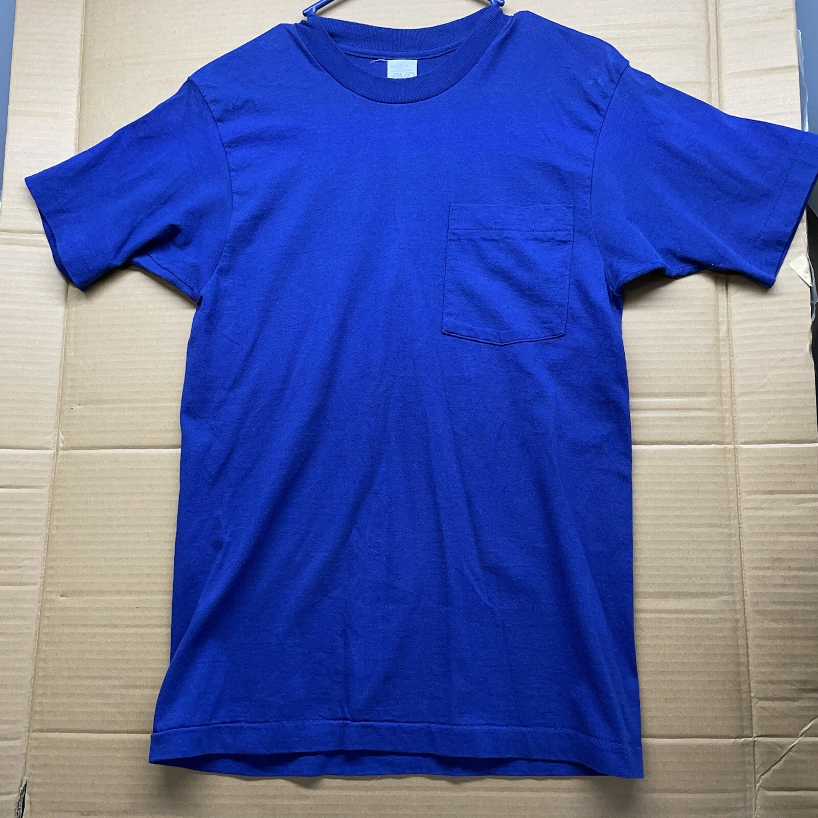 Rare Vintage BVD Blue Pocket T-Shirt - Men's Medium, Made in USA, Single Stitch