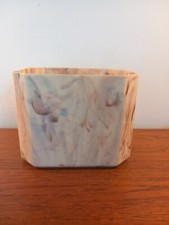 BAKELITE PLANTER/BIN MARBLE EFFECT ORIGINAL 1940s CREAM/PALE YELLOW (B)