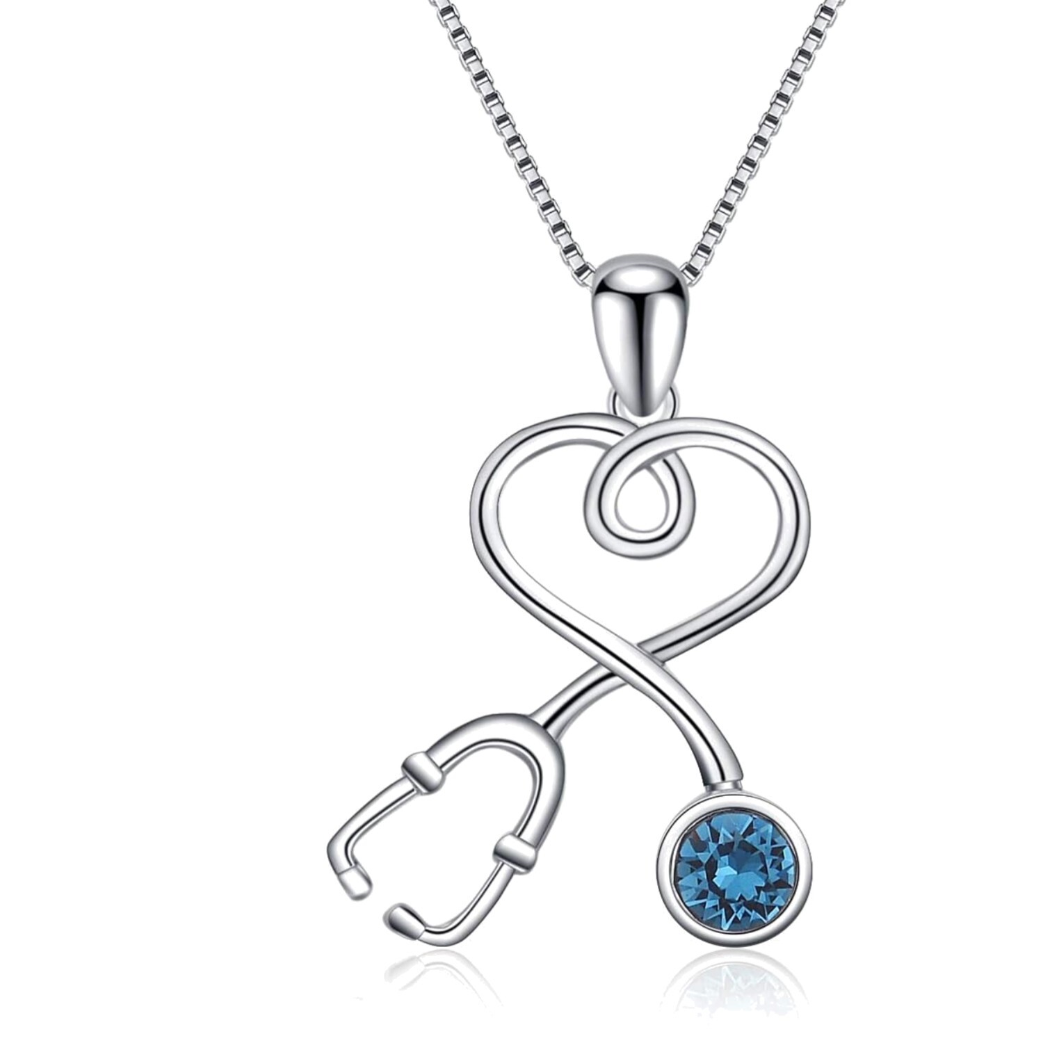Austrian Birthstone Stethoscope Necklace - Thoughtful Gift for Medical Workers