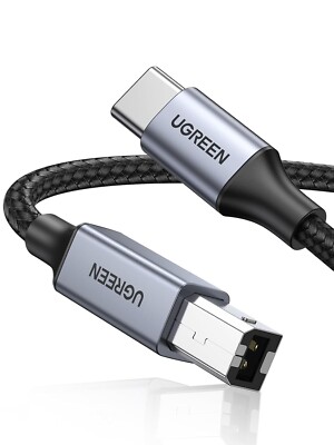 UGREEN USB B auf USB C Druckerkabel Typ B 2.0 geflochtenes Datenkabel für HP/Epson/C