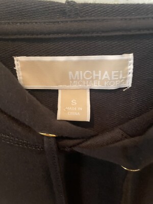 Michael Kors Hoodie Women Small Black Gold Rhinestones Logo Bling