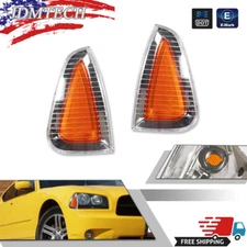 Fits 2006-2010 Dodge Charger Amber & Clear Lens Side Marker Signal Corner Lights