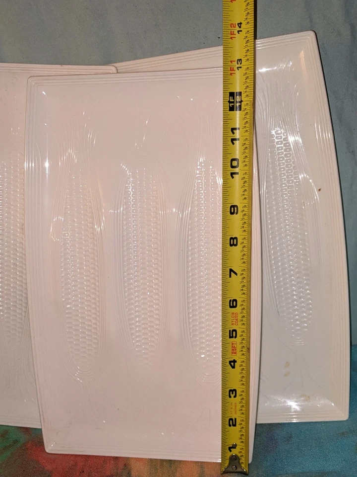 Hutzler Corn On The Cob Serving Platters White Set Of 3 - Image 3 of 4