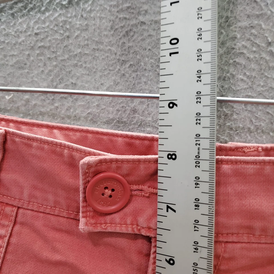 Abercrombie & Fitch Girls Shorts 16 Pink Utility Chino Logo Pockets - Image 4 of 4