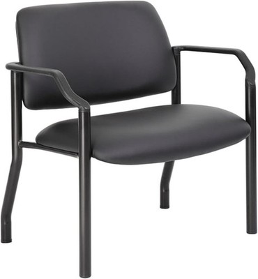 Theo XL Wide Guest Chair, 500 lbs, Bla Antimicrobial Vinyl