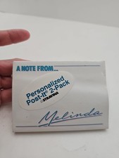 Vintage Post it notes Personalized 1999 Made in USA "Melinda" Sealed NOS
