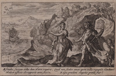 C. DE PASSE `JASON UND MEDEA / OVID, METAMORPHOSEN´ KUPFERSTICH, 1607