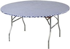 Kwik Covers 48" Round Fitted Plastic Table Covers Bundle of 5 Blue