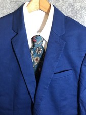 Express Blazezr Mens 42R Blue Stretch Photographer Slim Fit Suit Coat Jacket