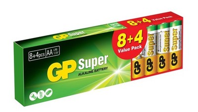 Super-Alkaline-Batterie AA LR6 1,5 V 12 Stück - GP15A-U12