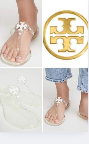 New TORY BURCH MINI MILLER JELLY THONG SANDAL CLEAR Women’s SIZE 8