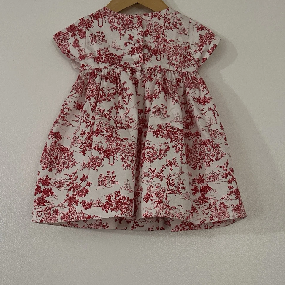Vestido Janie and Jack Niñas Rojo Toile 12-18 Meses Enagua Navidad Vacaciones Foto 2 de 4