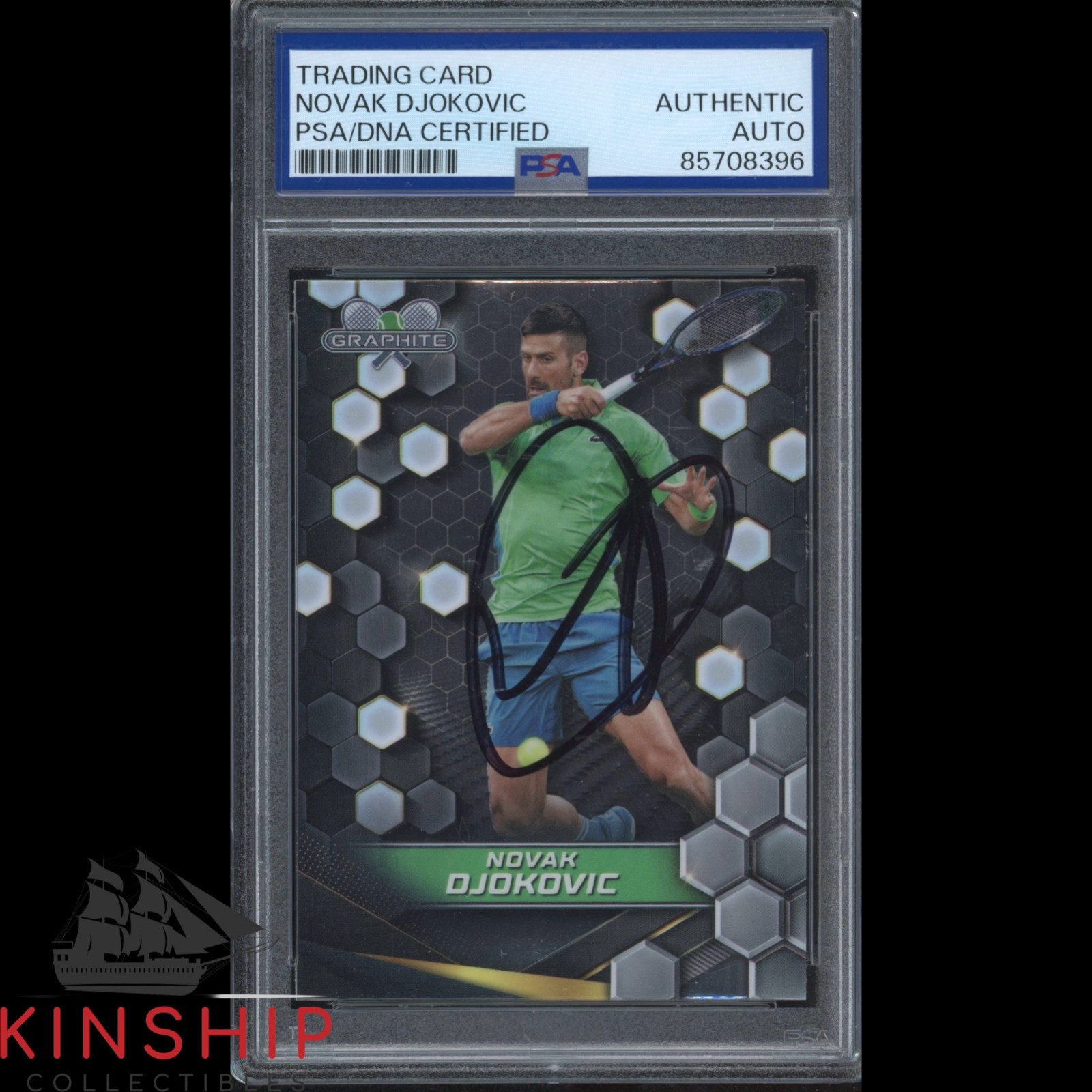 Novak Djokovic signed 2024 Topps Graphite Card PSA DNA Slabbed Tennis Auto C5585