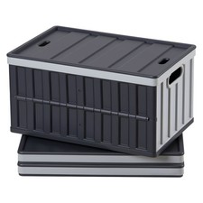 Plastic 65L Collapsible Storage Bins 3-Pack with Lids