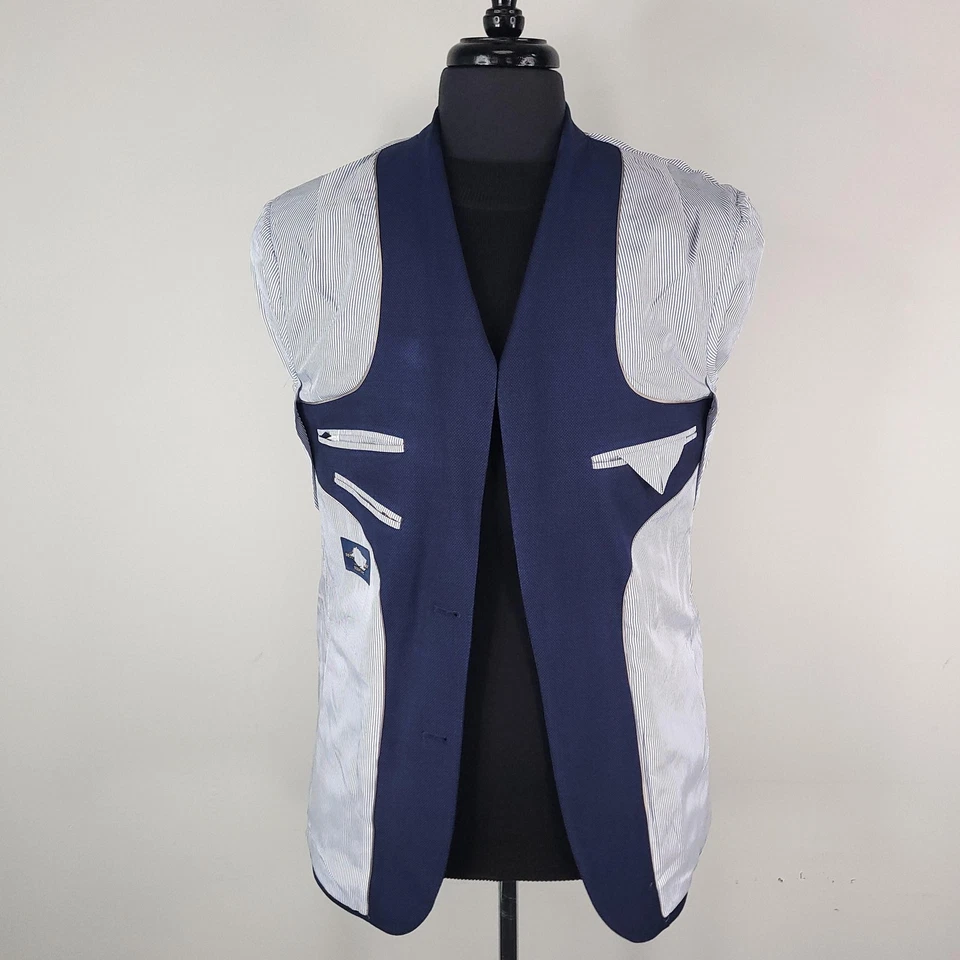 Abrigo deportivo Brooks Brothers Blazer para hombre 38R azul marino lana ajuste regente dos botones Foto 3 de 4