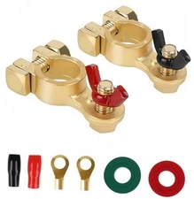  Car Battery Terminal Connector, Pure Copper Cable End Top Post Clip Positive 