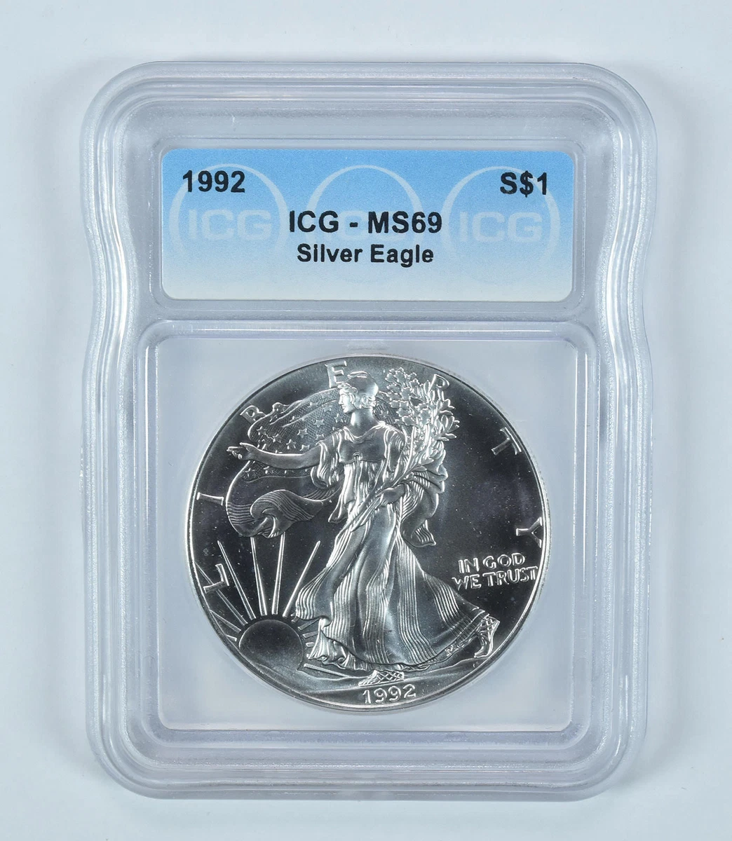【NGC鑑定】1992年 イーグル銀貨 MS69 8枚セット 高級ケース 米国 ICG 1992 Grade MS 69 Silver Bullion Coins for sale | eBay